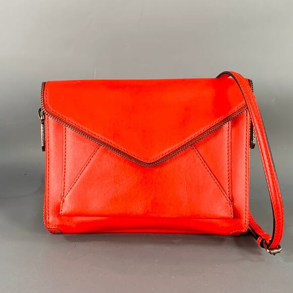 REBECCA MINKOFF Red Leather Cross Body Flap Handbag - Picture 1 of 8